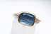 Oblong aquamarine, 18ct gold bezel, silver shank, gold detail