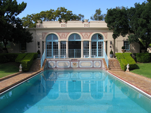 A view of the pool house.