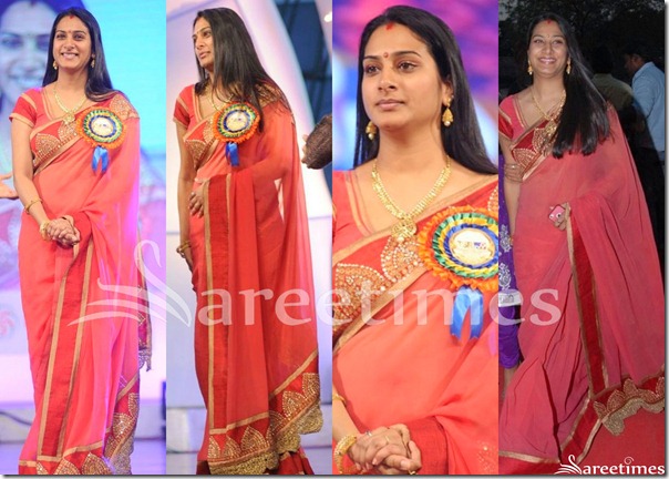 Surekha_Vani_Pink_Georgette_Saree