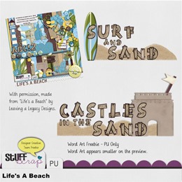 Leaving a Legacy Designs - Life's a Beach - Word Art Freebie Preview