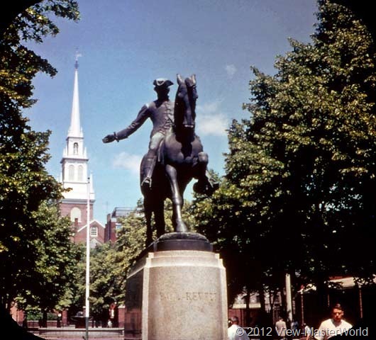 View-Master Boston (A726), Scene 2: Paul Revere Statue and Old North Church
