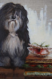 Daar lusten de honden geen brood van - 30 x 30 cm - olieverf op doek