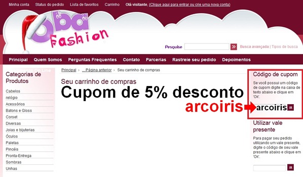 Parceria com a Oba Fashion Parceria com a Oba Fashion