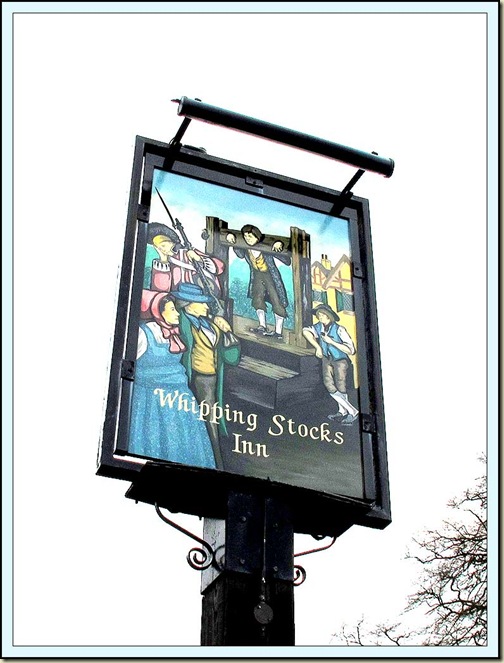 Whipping Stocks Inn sign Whipping Stocks Inn sign