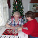 Quiet time with a puzzle and 
enjoying the birds, Bonnie and Clyde