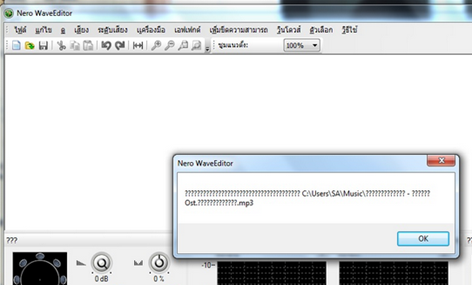 ปัญหาการแทรกไฟล์เพลงใน nero