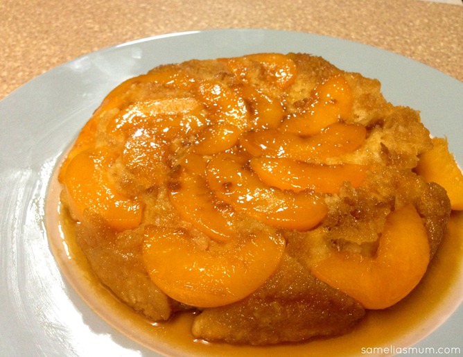 Peach and Almond Upside Down Cake