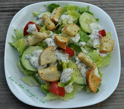 Homemade Croutons and Ranch Dressing