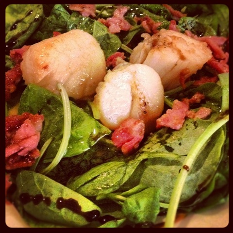 Day #210 of #project366 - special starter of scallops with bacon and balsamic