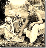 Krishna and Balarama learning from Sandipani Muni