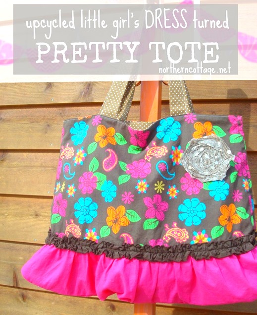 diy dress to tote transformation @NorthernCottage.net 