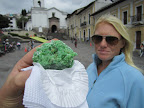 Mystery ball take 2. Weird green ball from a bakery. Turned out to be a ball of sugared fig. Tasty but just way too much.