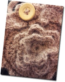 Victorian Style Flower Pouch - Flower & Wooden Button Detail