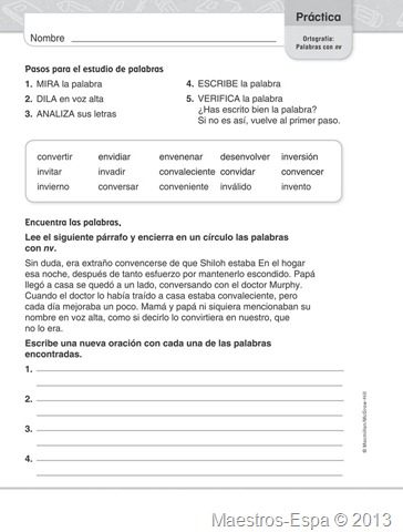 Palabras+Con+NV Palabras Con NV http://maestros-espa.blogspot.com/2013/07/ejercicios ...