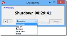 برنامج Shutdown8 لإضافة زر لغلق ويندوز 8 بتايمر - سكرين شوت 2