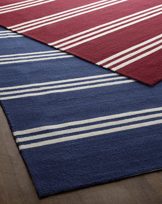 Rugs are a subtle, practical way to add stripes to your home. (horchow.com) Rugs are a subtle, practical way to add stripes to your home. (horchow.com)