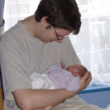 Ricky with Abigail at 1 day old