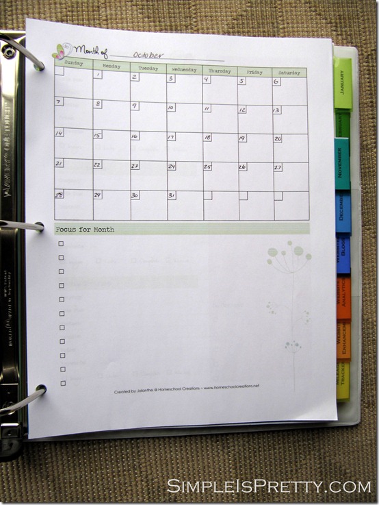 simpleispretty.com: Blog Planner Binder Calendar 