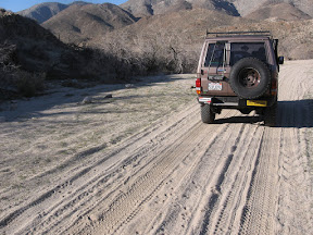 Morning drive out of the canyon. Notice green grass on left.