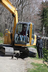 Hi Betsy!  What's going on?  We don't often see excavators on the farm!