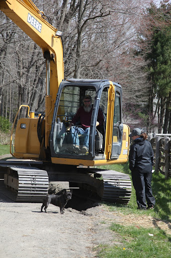 Hi Betsy!  What's going on?  We don't often see excavators on the farm!