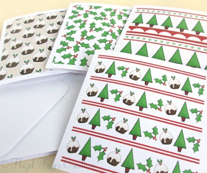Merry Christmas set of 4 small square note cards 2