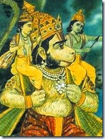 [Hanuman with Rama and Lakshmana]