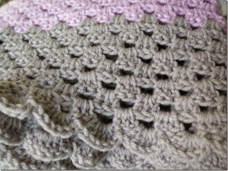 Crochet simples granny com borda em concha Crochet simples granny com borda em concha