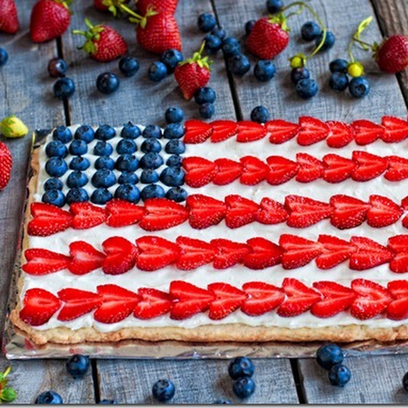 Strawberry Blueberry Flag Tart