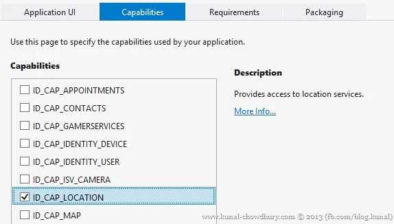 Windows Phone 8 Capabilities for Geo Location API