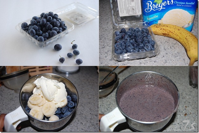 Blueberry banana smoothie process