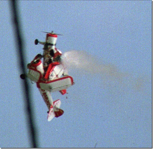 Two biplanes collide in midair during an airshow in Kissimmee, Fla., Sunday April 19, 1998. The pilots, James Lovelace and Randall Drake of the Red Baron Flying Group, died in the crash.(AP Photo/Sean Kelly)