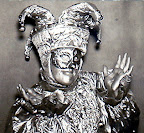 Gold Jester Available on stilts