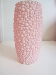 Pink plastic bubble vase