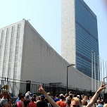 in front of the united nations in New York City, United States 