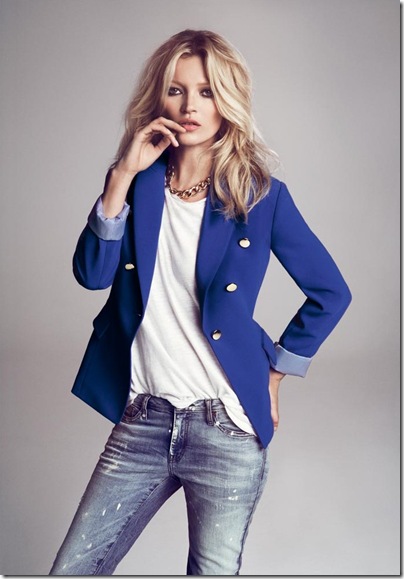 Kate Moss Mango Fall 2012 Campaign Blue Blazer Envy