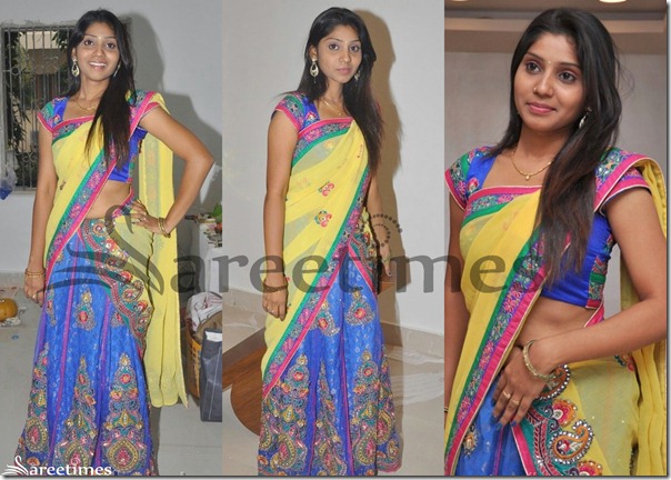 Neelima_Yellow_Blue_Half_Saree