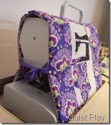 Sewing machine cover tied