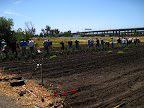 All lined up and ready to plant the first row