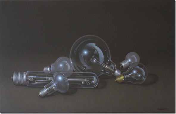 still-life with light bulbs