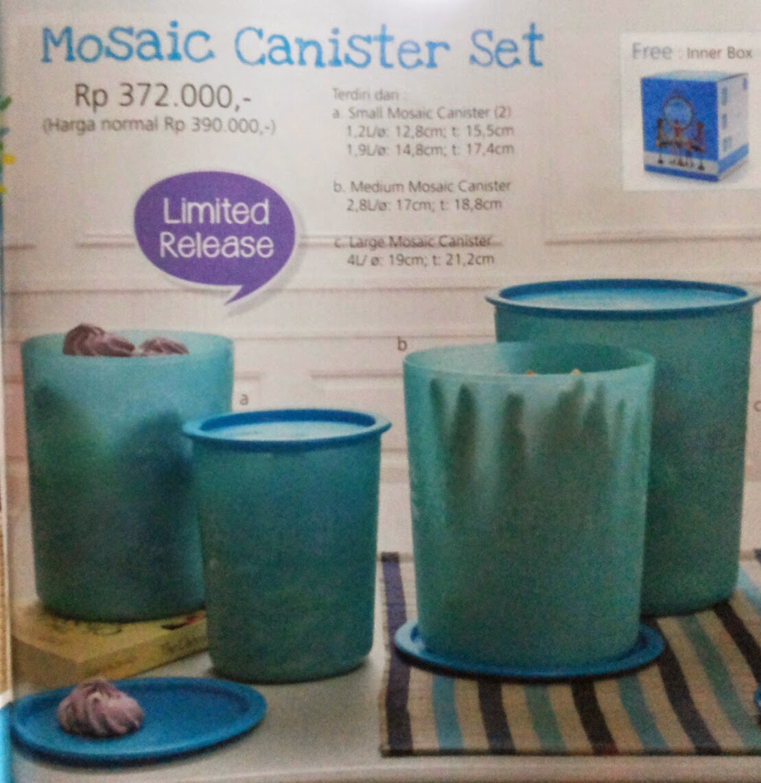 Karima Tupperware Mosaic Canister Set Biru karima tupperware mosaic canister set biru