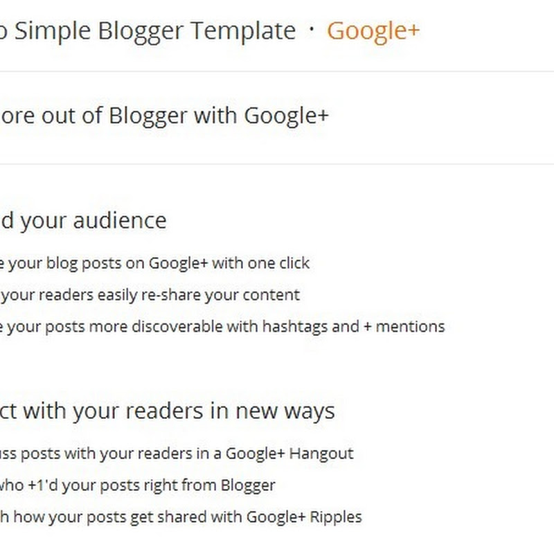 Google+ được tích hợp sâu vào Blogger–Blogspot