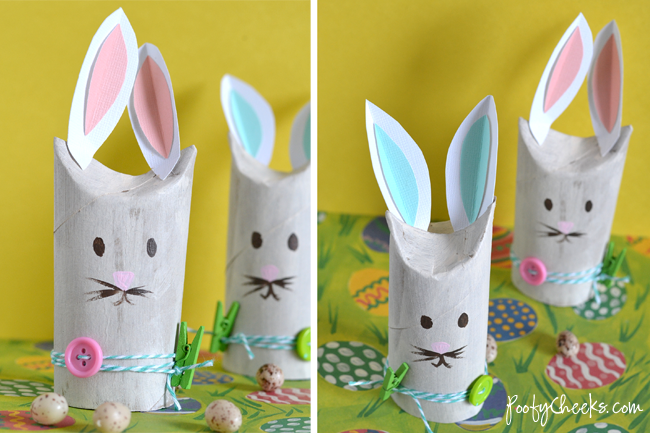 Toilet Paper Roll Bunnies - a cute adult or kid craft for Spring and Easter