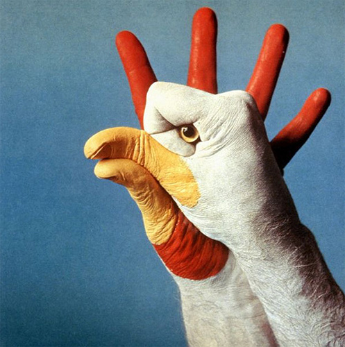 Painting on hand of Conductor, Athletes, Footballers, Goalkeeper, Weight-Lifter, Canoeist, Rooster, Peacock and Pianist