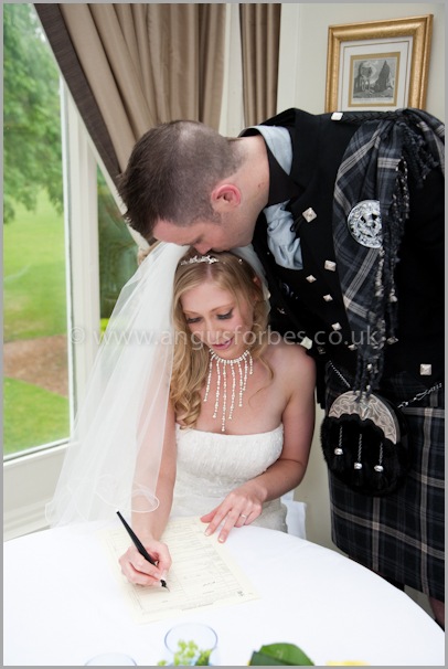 signing the register at dundee landmark hotel