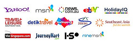 WEGO.COM Ebay, Yahoo!, ViaSingapore.com, YourSingapore, MSN, Detik Travel, new.com.au, ninemsn Australia, Travel & Leisure, Journey Mart, Holiday IQ, South East Asia, IS,