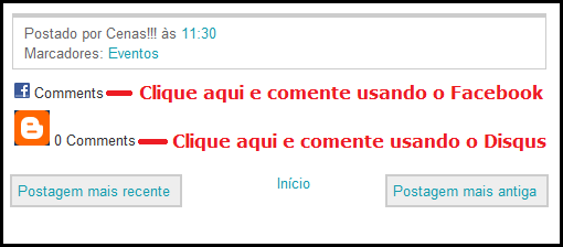 Escolha o Sistema de Comentários