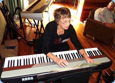 Deirdre Freeman playing and singing with the Korg SP-250