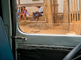 Our taxi brousse (big public transport van) for the ride back to Tamatave. Look at the lock on the door - you wouldn't expect to see that! And not so safe either considering all the bumping around on dirt roads... I kept a close watch the whole time on the door next to me! Madagascar6 - 110.jpg