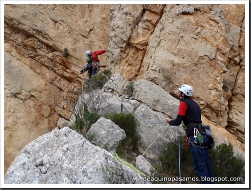 Via CADE 550m 6c (V  A0 Oblig) (Pared de Aragon, Mont-Rebei) (Victor) 0060